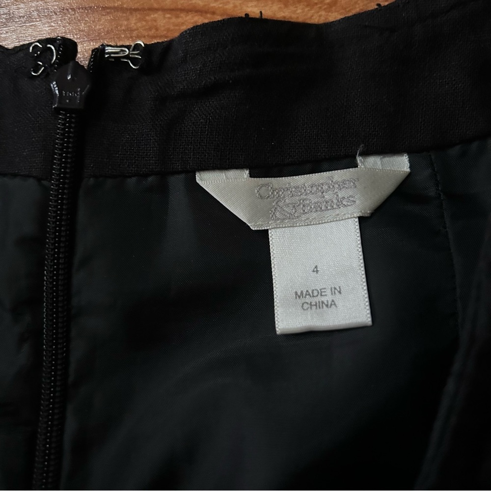 3/$20 Christopher & Banks black embroidered skirt - Picture 4 of 7